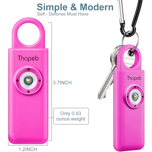 Personal Safety Alarm for Women – Superior Loud Siren & SOS Strobe - color: Rose red