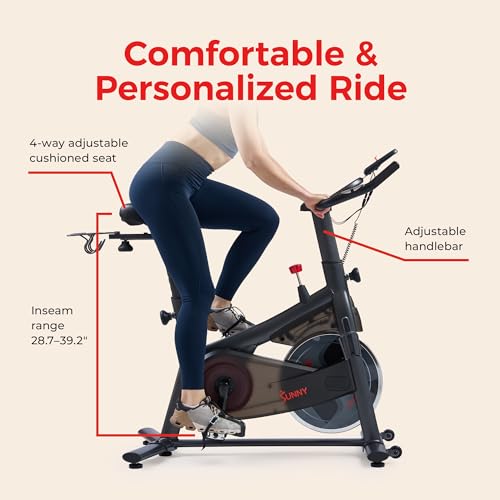 Sunny Health & Fitness Smart Indoor Cycling Bike for Home Cardio Exercise
