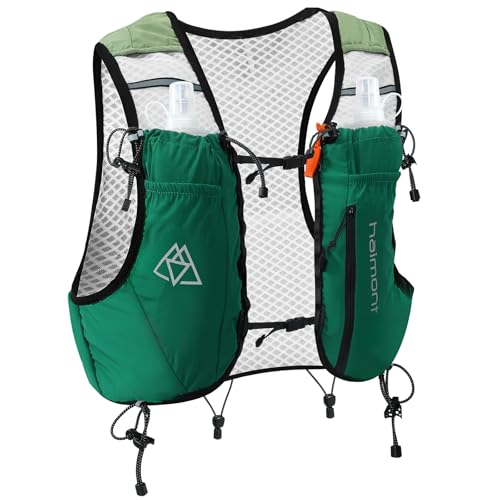 Haimont 10L Trail Running Hydration Vest with Soft Flasks - color: Green, size: Small
