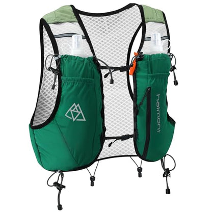 Haimont 10L Trail Running Hydration Vest with Soft Flasks - color: Green, size: Small
