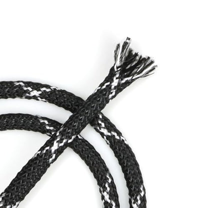 Braided Cable Management Sleeves, High Density PP Cotton Mixed PET Yarn Wire Loom for Automotive Wiring Harness & PC Computer Case Pets No Chew (Black White Black, 8mm (5/16")-19ft) - color: Black White Black, size: 8mm (5/16")-19ft