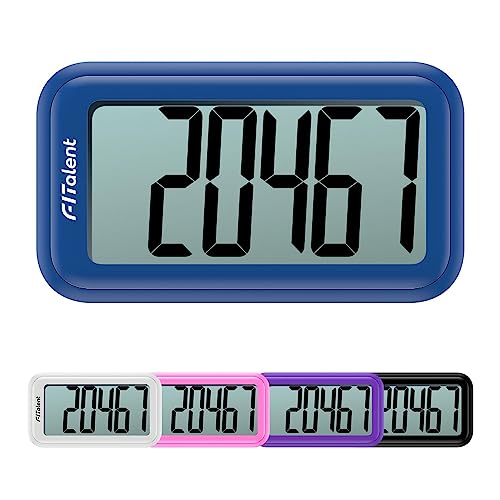 Pedometer for Walking Steps, 3D Accurate Simple Pedometer, Step Counter for Men Women Seniors, Step Tracker with Clip Lanyard - color: Blue