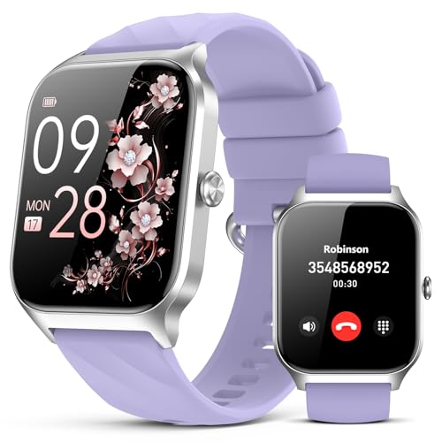 Smart Watch for Women Men,(Answer/Make Call) 1.83'' HD Fitness Activity Tracker Smartwatch for Android iPhone iOS Compatible,IP68 Waterproof Step Counter with Sleep Monitor (Modern, Purple, 1.83) - color: Lavender