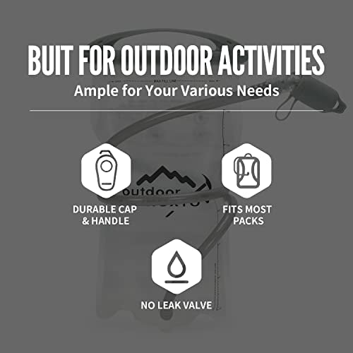 1.5L/2L/3L Hydration Bladder, INOXTO Water Bladder with Water Reservoir Hose Insulator & High Flow Bite Valve for Hiking Backpack, Leak Proof 1.5/2L/3L Water Reservoir for Camping Cycling Running - size: 1.5L