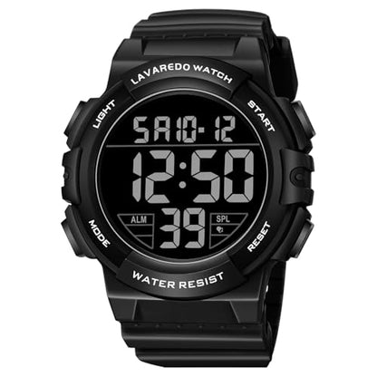 Mens Digital Watch, Sport Military Watch for Men, LED Large Face - color: 08-GB-GreyBlack-B