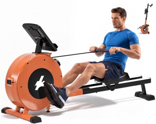 Rowing Machines Foldable for Home, Magnetic Rowing Machine with 16-Level Quiet & Smooth Resistance, Dual Slide Rail, LCD Monitor & APP Supported Fitness Rowing Machine, Max 350lbs Weight Capacity