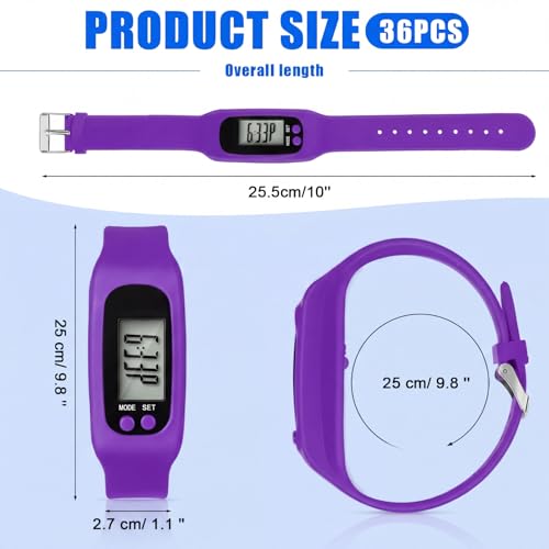 Geyoga Walking Running Pedometer Watch - color: Pastel Girly Multi