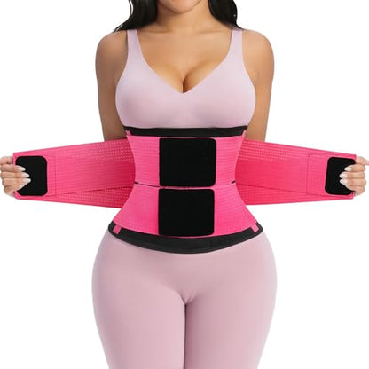 YIANNA Waist Trainer Sauna Sweat Waist Cincher Tummy Control Body Shaper - color: Full Rose, size: Large
