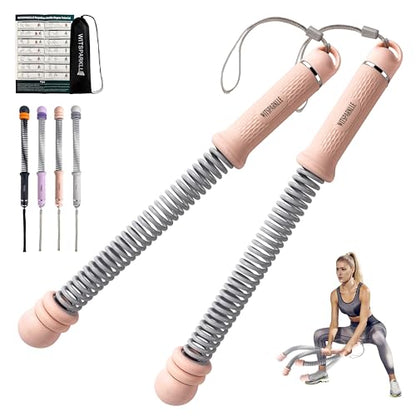 WIitsparklle Portable Adjustable Ropeless Battle Ropes with Pink - color: Pink