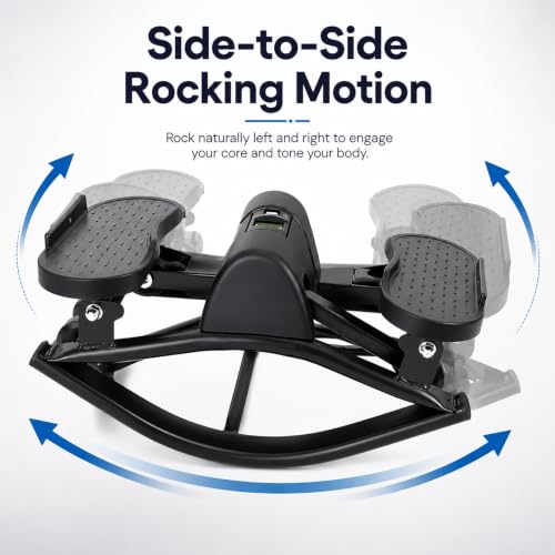 JSDMBD Rock Stepper Step Side-to-Side Lateral Rocking Fitness Stepper with Digital Monitor/Resistance Bands Machine for Home Workout