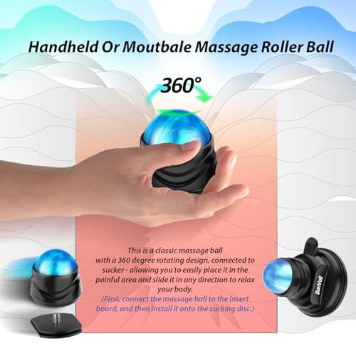 Roller Massage Ball Set for Myofascial Release,Muscles Deep Tissue Massage,Lymphatic Drainage,Wall Mountable Suction Cup for Trigger Point Therapy,Reduce Back Pain and Every Part of The Body - style: Massage Ball Kit