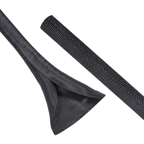 Black Split Braided Cable Management Sleeves 1/4inch -18Feet - size: 1/4"-18Feet