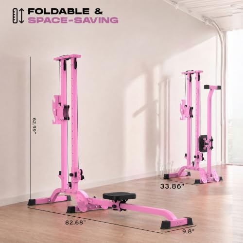 TOUSAINS TOUSAINS CR63 Foldable Cable Machine for Home Gym - color: Pink