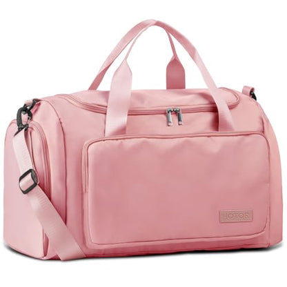 HOTOR Gym Bag, Duffle Bag with Shoe Compartment, Pink 19.7x9.8x11.8 Inch - color: Pink, size: 19.7" x 9.8" x 11.8"