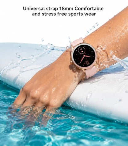 Smart Watch for Women, 36.7g Lightweight Fitness Tracker with Bluetooth Calls & AI Voice, IP68 Waterproof Heart Rate/Period Tracker, 100+ Sports Modes Android/iPhone