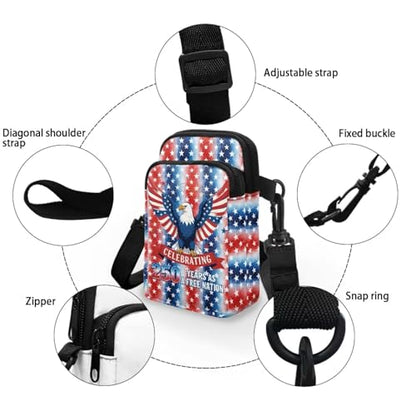 Hawaiian Tribal Small Crossbody Bags for Women Cell Phone Bag Purse, Sea Turtle Zipper Sling Purses Shoulder Bag - color: Bald Eagle