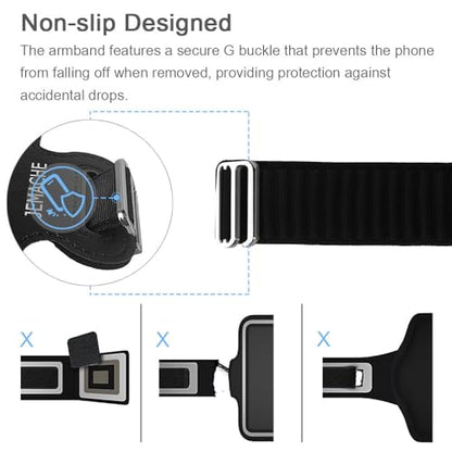 Slim Running Phone Armband for iPhone 17 16 15 14 Pro Max, Samsung Galaxy S26 S25 S24 S23 Ultra/Plus with Earphone Holder (Black, S) - color: Black, size: S