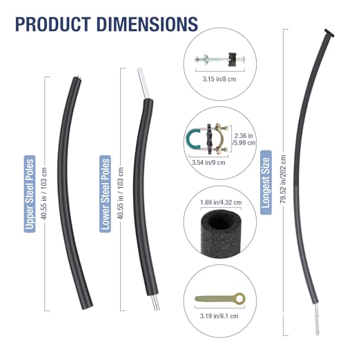 FAHKNS 6PCS Trampoline Replacement Curved/Straight Poles