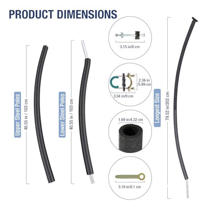 FAHKNS 6PCS Trampoline Replacement Curved/Straight Poles