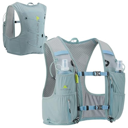 N NEVO RHINO Running Vest 5L, Hydration Vest with 2 TPU 500ml Soft Flask - color: blue, size: Medium