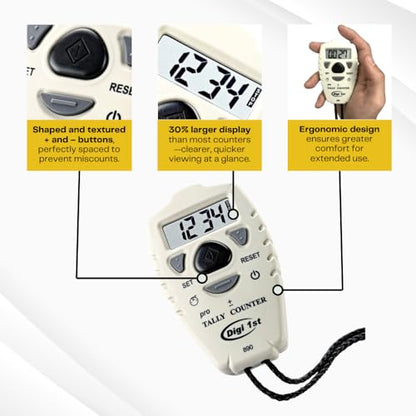 TC-890 Digital Tally Counter, Electronic Up Down Clicker, Add/Subtract People & Pitch Counter for Golf, Lap & Knitting (1-Pack) - size: 1-Pack