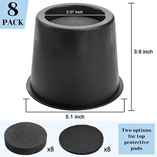 BTSD-home Round Bed Risers 4 Inch - color: 4 Inch, size: 8 Pack