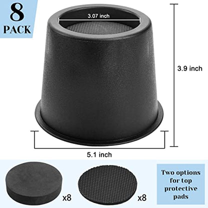 BTSD-home Round Bed Risers 4 Inch - color: 4 Inch, size: 8 Pack