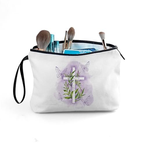 Christian Floral Bible Verse Inspirational Gifts Makeup Bag for Women - color: Christian-5