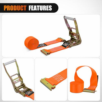 Nilight E-Track Ratchet Straps 2 Pack 2" x 12' - color: 2" x 12' E-Track Ratchet Straps