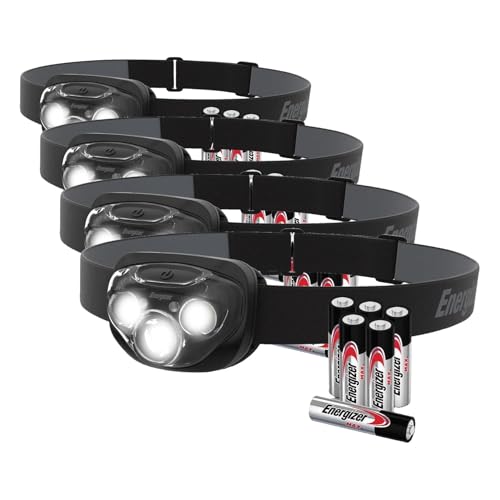 Energizer LED Headlamp PRO, IPX4 Water Resistant Headlamps, High-Performance Head Light for Outdoors, Camping, Running, Storm, Survival LED Light for Emergencies (Batteries Included) (Pack of 8) - color: Black, size: 8-Pack