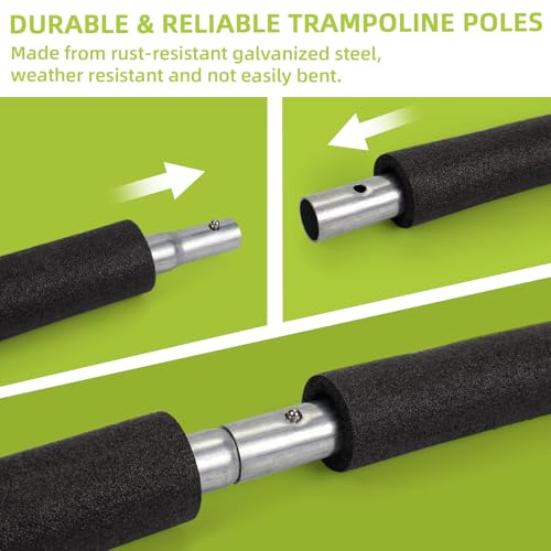 Trampoline Poles Replacement for Skywalker Or Jumpzylla Trampoline Net - style: For Jumpzylla 8&10ft-1xUpper+1xLower Tube