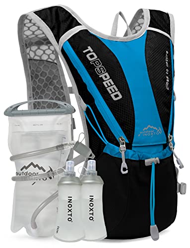 Hydration Pack Backpack, IX INOXTO Running Hydration Vest with 1.5L ( 50 oz) Water Bladder for Men Women, Lightweight Water Backpack for Hiking Cycling Climbing Camping (Black)
