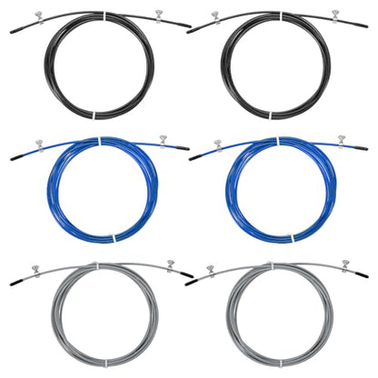PATIKIL Speed Jump Rope Replacement Cable, Skipping Rope Steel Wire Replace for High Speed Jump Ropes - color: Blue, Black, Grey