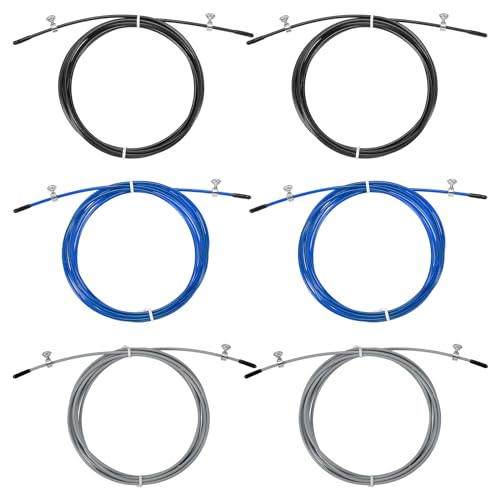 PATIKIL Speed Jump Rope Replacement Cable, Skipping Rope Steel Wire Replace for High Speed Jump Ropes - color: Blue, Black, Grey