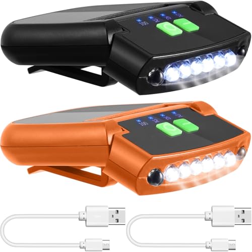 Mudder LED Hat Clip Light, Cap Lights - color: Black, Orange