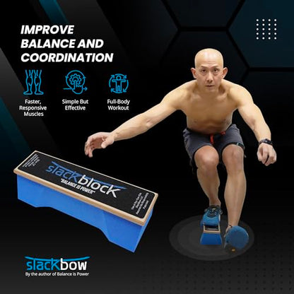 SlackBow SlackBlock Athletic Balance Trainer – Improve Balance, Stability, and Athletic Performance – Condition Your Body and Prevent Injury - Compact and Portable - size: 13"