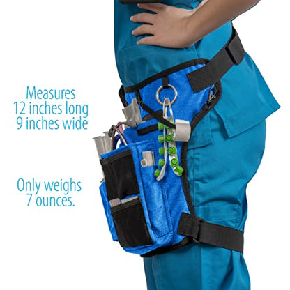 Nursing Tools Nurse Fanny Pack with Elastic Leg Band – Nursing Waist Bag Organizer with Holders for Stethoscope, Tape & Bandage Scissors – Medical Utility Pack (Ocean Blue) - color: Ocean Blue