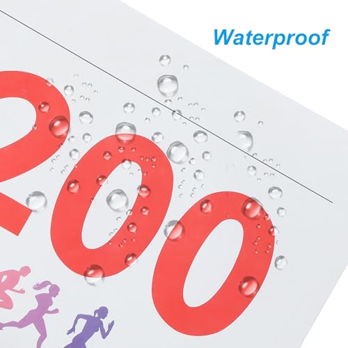PATIKIL Tearproof Running Bib Numbers, Medals Waterproof Race Competitor Numbers with Safety Pin for Marathon Sports Game Competition Runner - style: 1-200