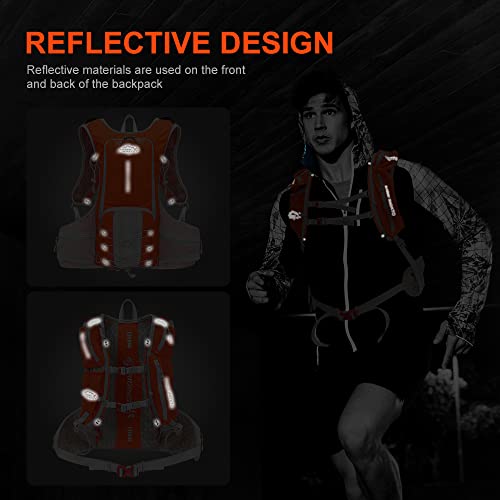 INOXTO Hydration Pack Backpack ，Water Backpack with 2L Leakproof Water Bladder, Running Hydration Vest for Man, Daypack for Cycling Motocross Climbing Trail Running - color: inoxto-593-ORANGE