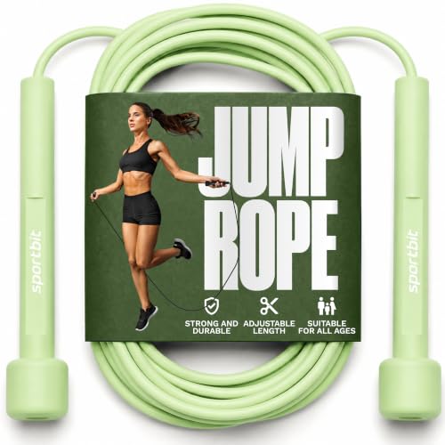 SPORTBIT Adjustable Jump Rope for Fitness and Exercise - color: Green