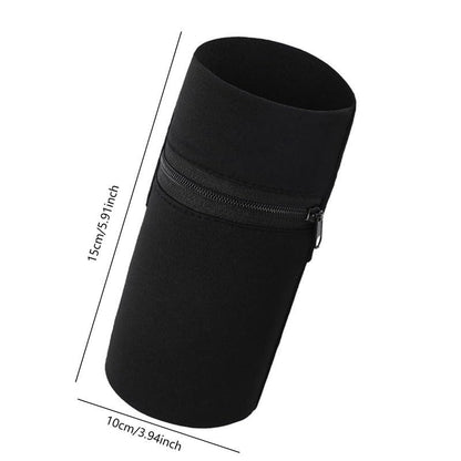Wrist Wallet for Women Men, Lightweight Quick Dry Wristbands, Zipper Wrist Pouch for Cash, Phone, Running & Sports - color: Black