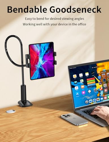 Tablet Holder Stand for Bed with Flexible Long Arm Tablets Mount Clamp