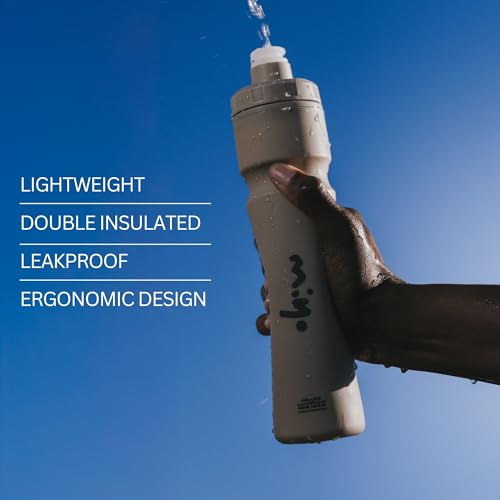 MIYO 14oz Handheld Running Water Bottle With Adjustable Strap - color: tan