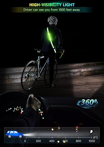 Fokia Kunbio LED Reflective Belt Sash for Walking at Night,Running Safety Gear LED Light Up Running Belt for Runners Walkers - color: Green