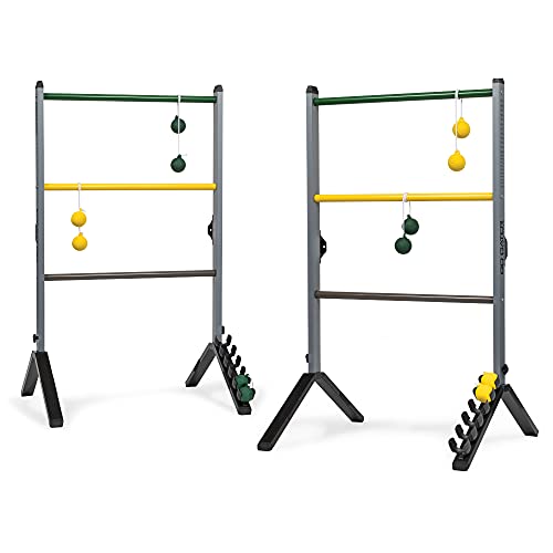 EastPoint Go Gater Ladderball Set, 2 Steel Ladders, 6 Bolos, Outdoor Games - color: Grey/Yellow