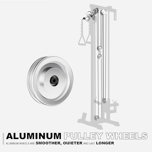 Mikolo Wall Mount Cable Station, Cable Crossover Machine with Dual Pulley System and 19/27 Adjustable Positions for Home Gym Fitness Equipment - color: BLACK, size: G3 Ultra (Aluminum Pulleys)