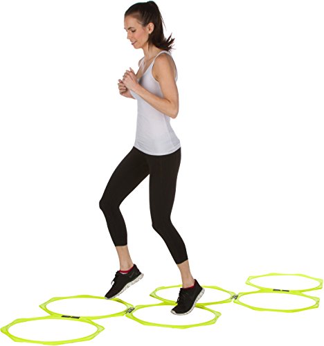 Hexagonal Speed & Agility Training Rings - Set of 6 by Trademark Innovations - color: Yellow, size: 24"