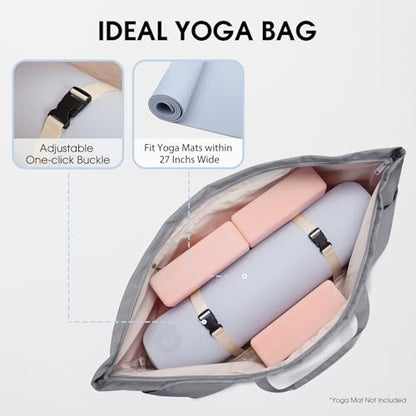 sportsnew Large Yoga Mat Bag Trolley Sleeve Gym Carrier Shoe Bag Wet Pocket - color: Grey