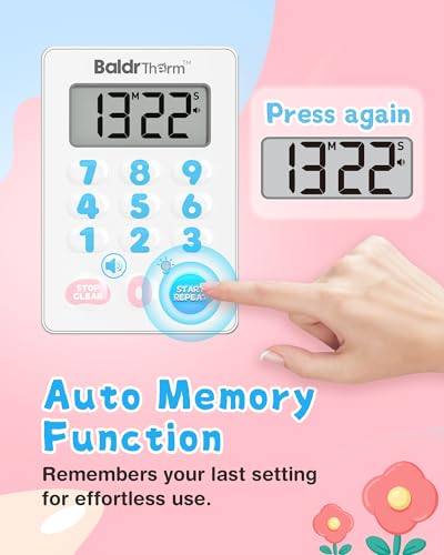 Digital Kitchen Timer, Waterproof Magnetic Countdown Timer with Alarm(Cute) - style: Cute