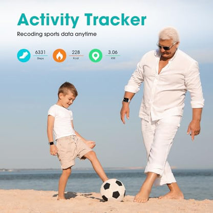 Pedometer Watch Senior Friendly No App No Phone Required, Step Counter - color: White